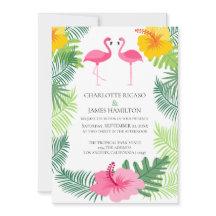 Casamento Tropical de Flamingo Rosa Personalizado