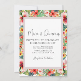 Convite Casamento Tropical de Hibiscus