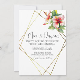 Convite Casamento Tropical de Hibiscus