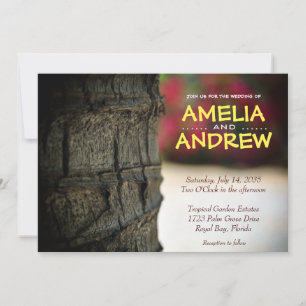 Convite Casamento Tropical de Palm Tree Garden