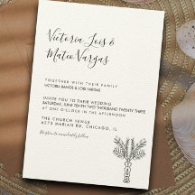 Casamento Tropical de Palmeira Desenhada à Mão Sim