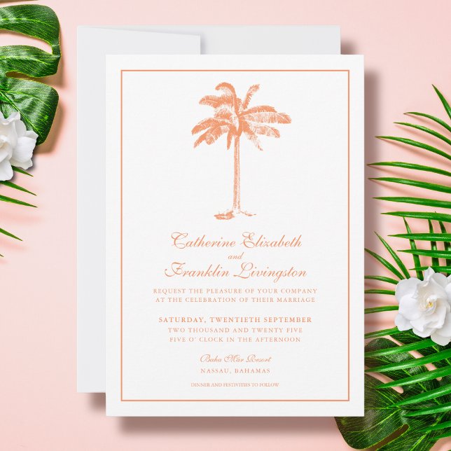 Convite Casamento Tropical de Palmeiras (Criador carregado)