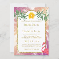 Casamento Tropical de Palmeiras e Fruta Laranja de