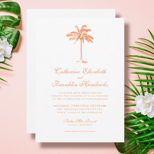 Convite Casamento Tropical de Palmeiras Elegante