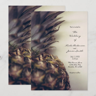 Convite Casamento Tropical de Pineapple Elegante na Praia