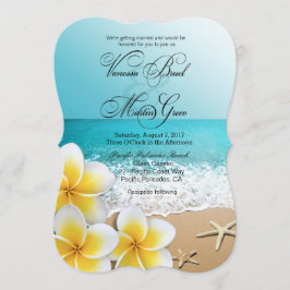 Convite Casamento Tropical de Plumeria Starfish Beach