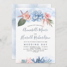 Casamento Tropical de Praia Dusty Blue e Blush