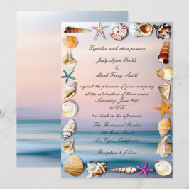 Convite Casamento Tropical De Sandy Beach E Seashells
