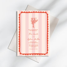 Casamento Tropical de Stripe Rosa Escalonada com b