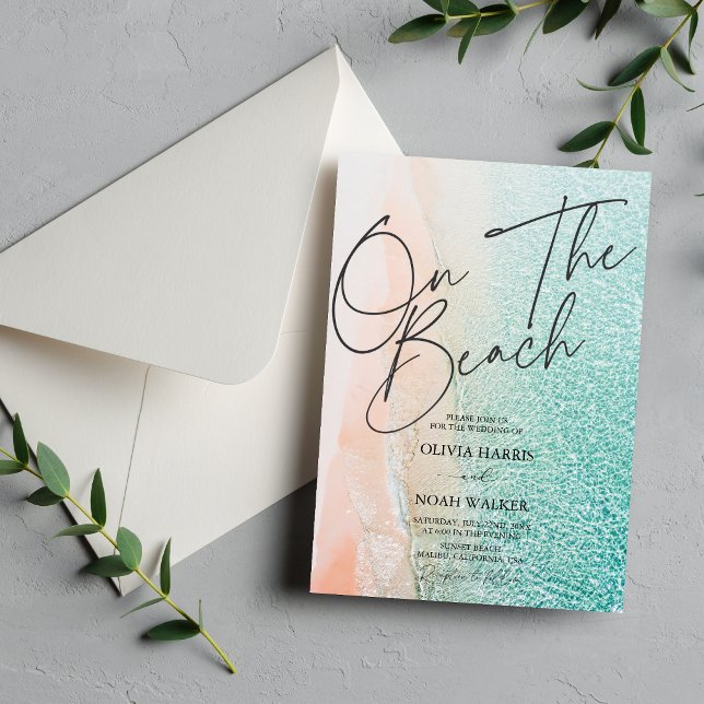 Convite Casamento tropical de verão na praia (Criador carregado)