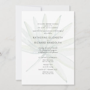 Convite Casamento Tropical Dois Locais Branco Ambos os Pai