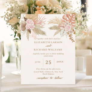 Convite Casamento Tropical Exótico Moderno Boho