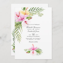 Casamento Tropical Floral Aloha QR Code RSVP