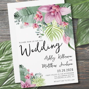 Convite Casamento Tropical Floral de Palmeira