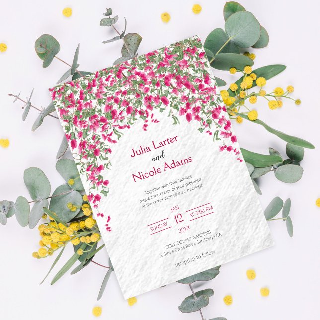 Convite Casamento Tropical Floresta Chuva de Pétalas de Bo (Criador carregado)