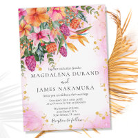 Casamento Tropical Laranja-Cor-de-Rosa Brilhante