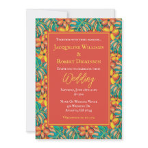 Casamento Tropical Laranja e Floral Verde