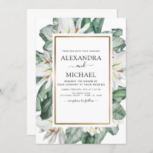 Casamento Tropical Magnolia Greenery Floral Palm