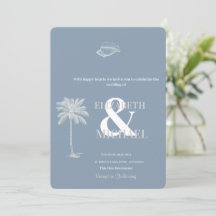 Casamento Tropical Minimalista Azul Poeirento 