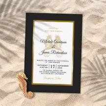 Casamento Tropical Moderno Cavalos-Marinhos Elegan