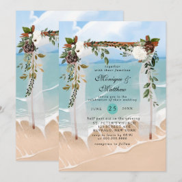 Convite Casamento Tropical Moderno da Praia Canopy