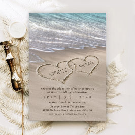 Convite Casamento Tropical Moderno Elegante dos Corações d
