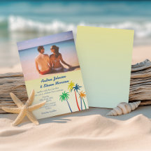 Casamento Tropical na Praia com Palmeira Retro