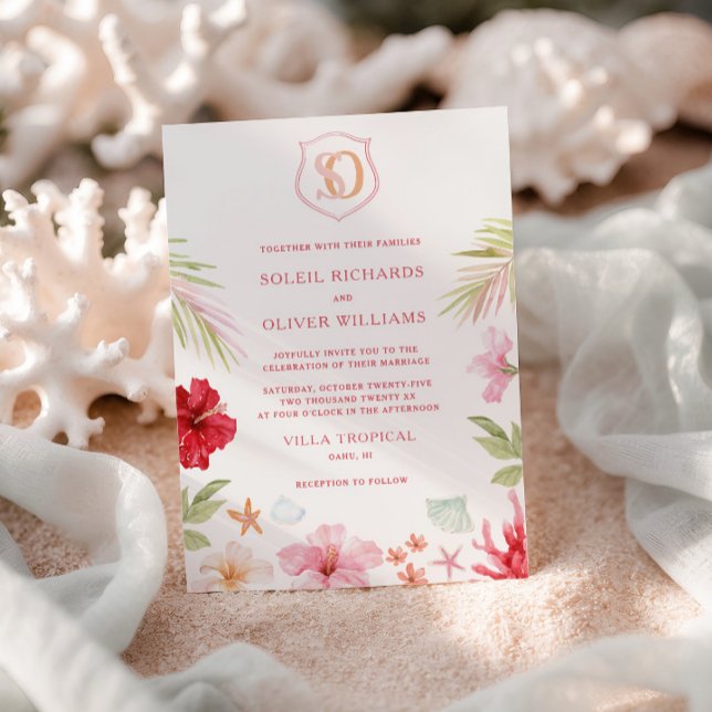 Convite Casamento Tropical no Destino (Criador carregado)