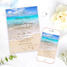 Convite Casamento Tropical Personalizado Elegante Oceano A