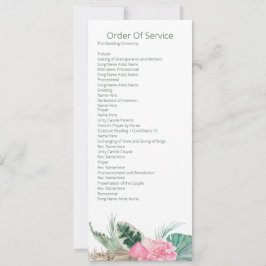 Convite Casamento Tropical Rosa Flamingo Ordem de Serviço