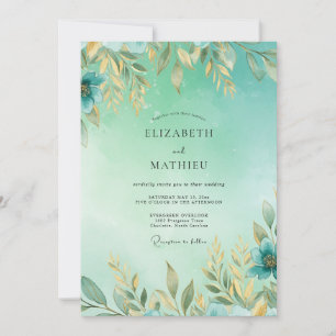 Convite Casamento Tropical Sonhador Turquesa