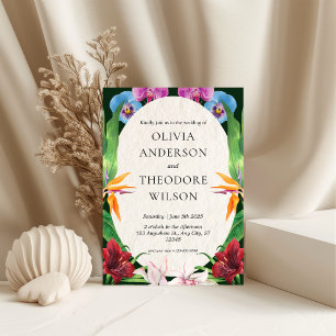 Convite Casamento Tropical Watercolor