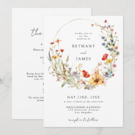 Convite Casamento Tudo Em Um Flor Selvagem Caprichosa