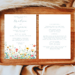 Convite Casamento Tudo em Um Flor Silvestre Caprichosa