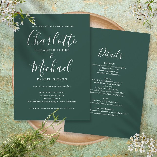 Convite Casamento Tudo Em Um Script Esmeralda Verde (Criador carregado)