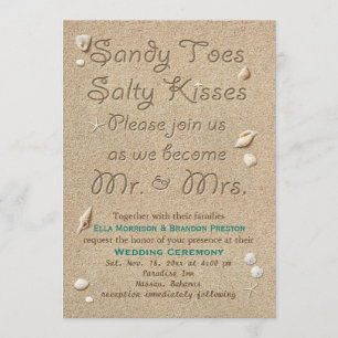 Convite Casamento Turquoise Beach Sandy Toes Salty Kisses