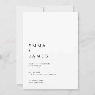 Convite Casamento Ultra Minimalista Simples e Limpo