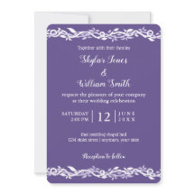 Casamento Ultra Violeta Simples Roxo E Branco