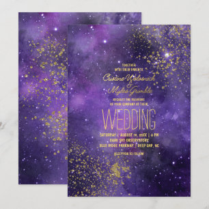 Convite Casamento Ultravioleta Glam Starry Night