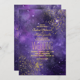 Convite Casamento Ultravioleta   Glam Starry Night