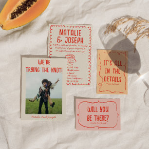 Convite Casamento Único De Bolo De Bolo De Mão Desenhada P