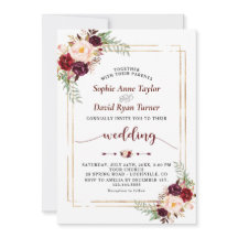 Casamento Único de Burgundy Marsala Floral