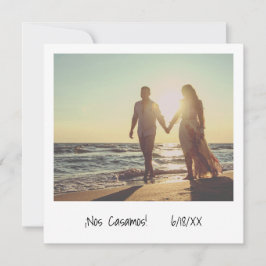 Convite Casamento Único de Foto Instantânea Retro
