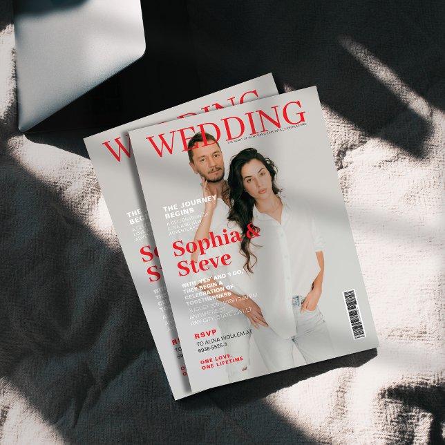 Convite Casamento único de fotos de cobrir de revistas (Criador carregado)