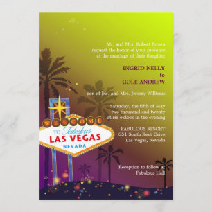 Convite Casamento Único e Bonito Viva Las Vegas