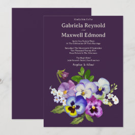 Convite Casamento Único Elegante De Pansy Pansy
