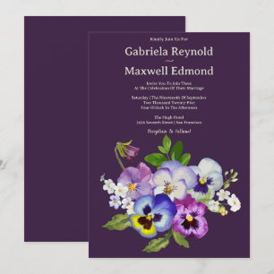 Convite Casamento Único Elegante De Pansy Pansy