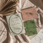 Convite Casamento Único Escrito Desenhado À Mão<br><div class="desc">Se você está procurando por um convite de modelo de casamento simples e elegante. Que apresenta um plano de fundo cremoso de bege. E a mão verde de celadon escreveu os primeiros nomes da noiva e do noivo. e editava informações em toda a dentro ilustrada moldura desenhada à mão. Barato...</div>