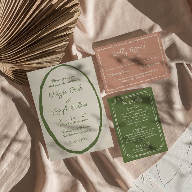 Convite Casamento Único Escrito Desenhado À Mão (Criador carregado)