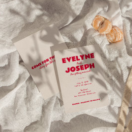 Convite Casamento Único Funk Funk Colorido Moderno